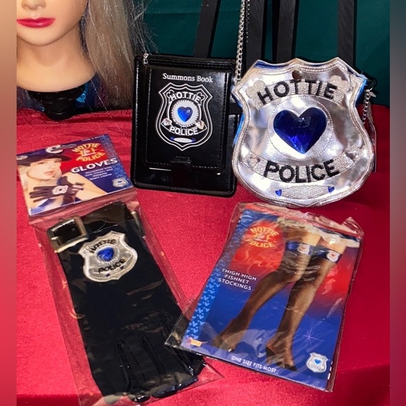 🎃 Halloween “Hottie Police” Accessories Summons Book/Stockings/Gloves/Handbag - Picture 2 of 8